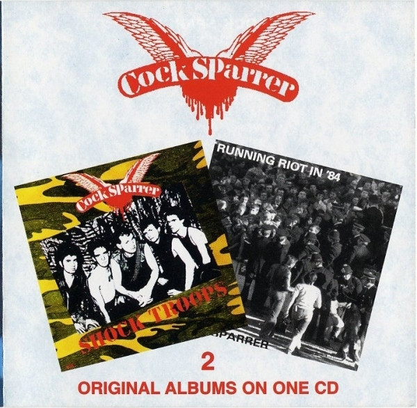CD COCK SPARRER - 2 LPS = 1 CD RUNNING RIOT ´84 + SHOCK TROOPS, OFERTA, IMPORTADO