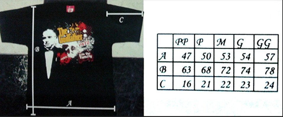 Guia de medidas para camisetas